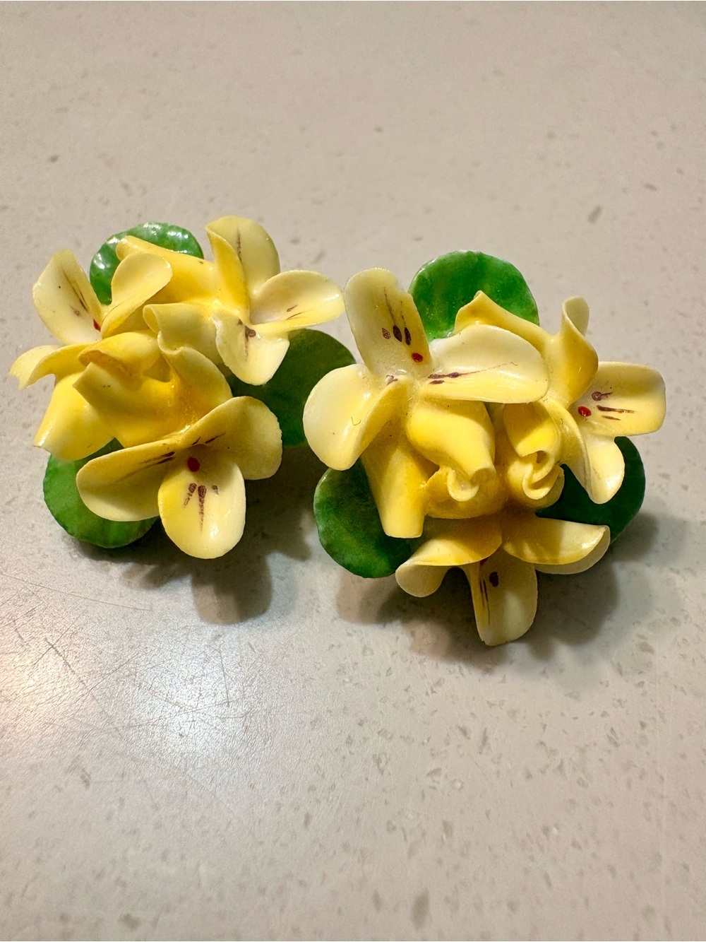 Made In England Handmade Bone China Floral Cluster Earrings